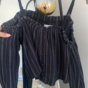 Urban outfitters size medium Flowey crop top, long sleeve & shoulderless